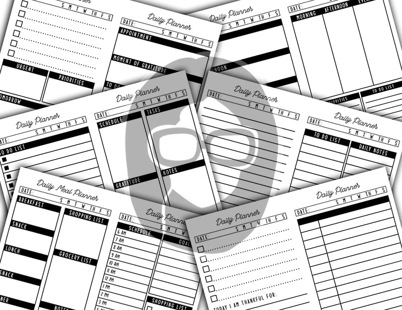 Junk Journal Planner, Undated Monthly Calendar -66pg Digital Download- Personal Planner, Ink Saver, Ink Saving, Black And White, Bundle Kit