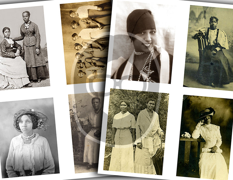 African American Ephemera, Vintage Photographs -24pg Digital Download- Junk Journal Kit, Black History Ephemera, Vintage Women Ephemera