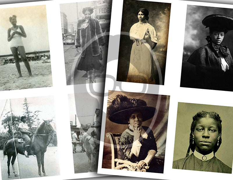 African American Ephemera, Vintage Photographs -24pg Digital Download- Junk Journal Kit, Black History Ephemera, Vintage Women Ephemera