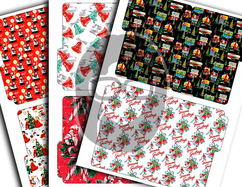 Junk Journal Ephemera, Journaling Folders -30pg Instant Download- Christmas Ephemera, Holiday Cards, Mini File Folder, December Daily Kit