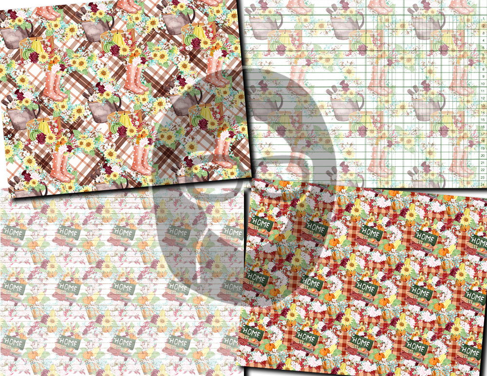 Fall Digital Paper, Autumn Journal Printables -20pg Digital Download- Fall Flowers, Lined Journal Pages, Fall Pattern Paper, Scrapbook Paper
