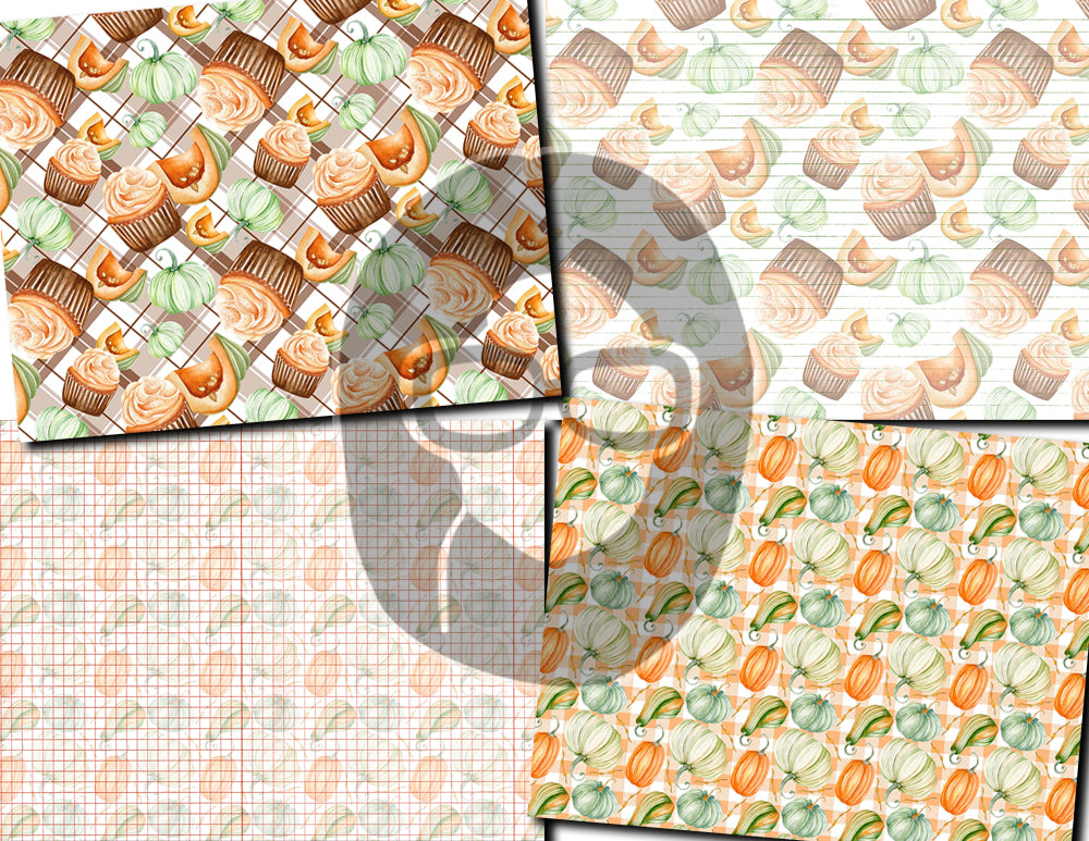 Fall Digital Paper, Autumn Journal Printables -20pg Digital Download- Fall Flowers, Lined Journal Pages, Fall Pattern Paper, Scrapbook Paper