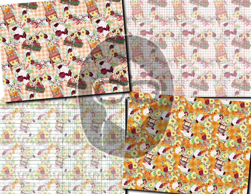 Fall Digital Paper, Autumn Journal Printables -20pg Digital Download- Fall Flowers, Lined Journal Pages, Fall Pattern Paper, Scrapbook Paper