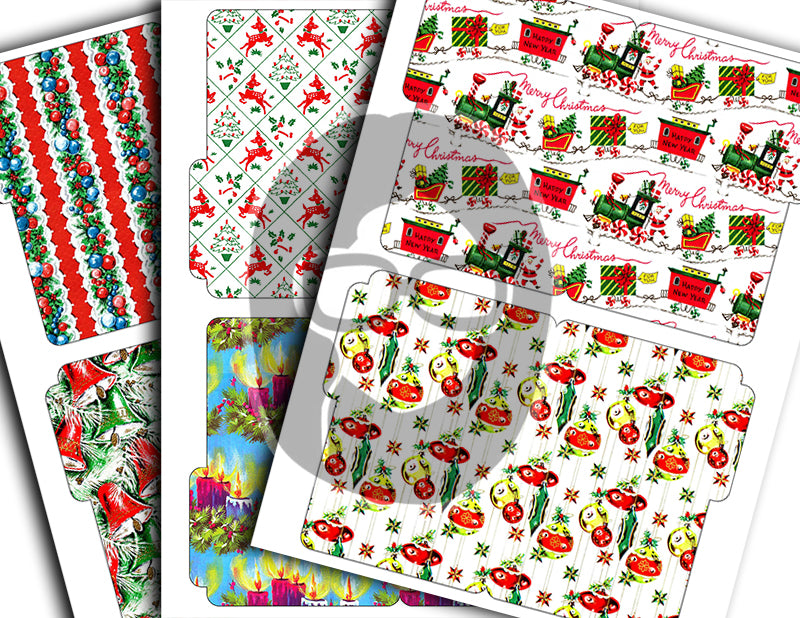 Junk Journal Ephemera, Journaling Folders -30pg Instant Download- Christmas Ephemera, Holiday Cards, Mini File Folder, December Daily Kit