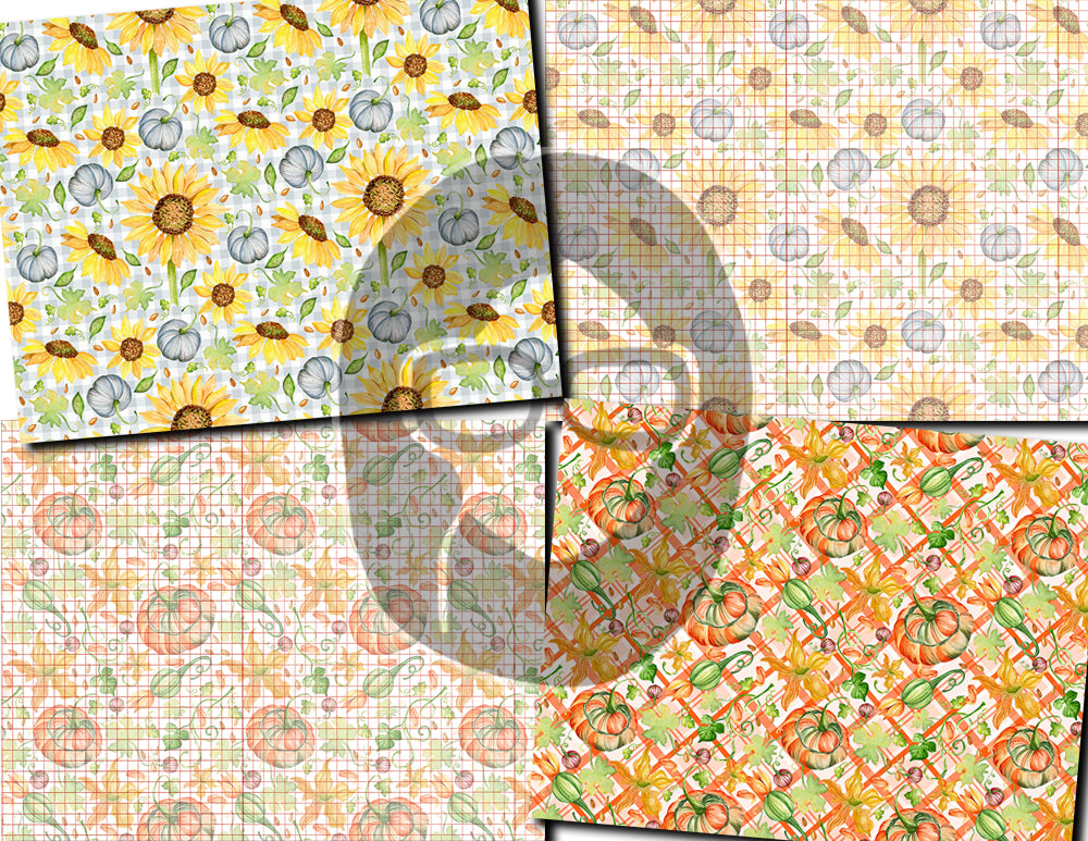 Fall Digital Paper, Autumn Journal Printables -20pg Digital Download- Fall Flowers, Lined Journal Pages, Fall Pattern Paper, Scrapbook Paper