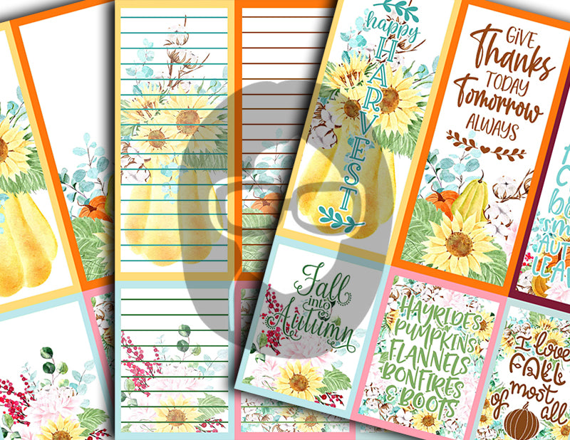 Journaling Spot Printables, Autumn Journal Printable -18pg Digital Download- Lined Paper, Fall Quotes, Autumn Flowers, Fall Harvest
