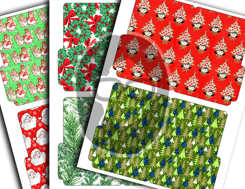 Junk Journal Ephemera, Journaling Folders -30pg Instant Download- Christmas Ephemera, Holiday Cards, Mini File Folder, December Daily Kit