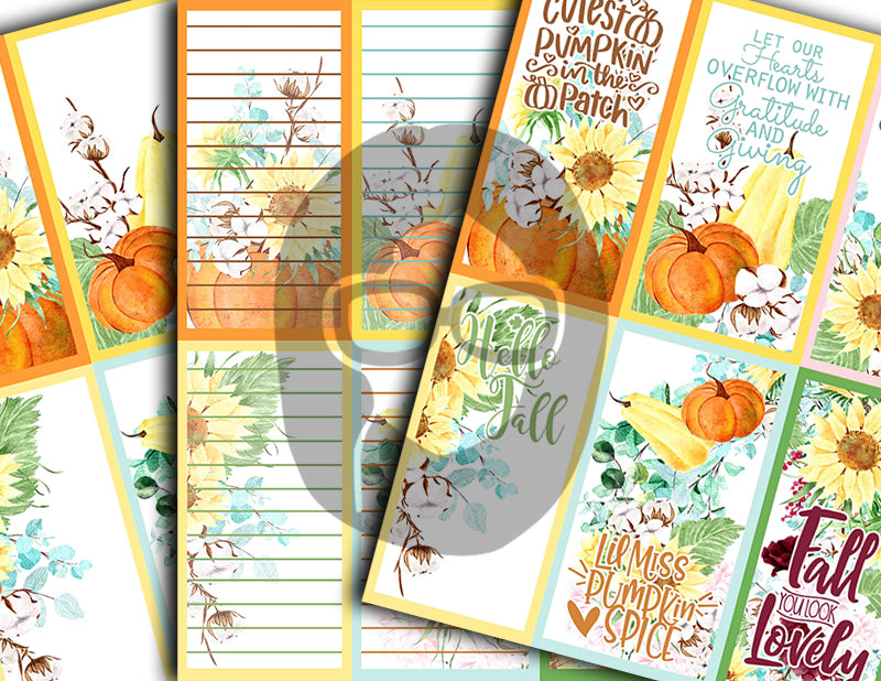 Journaling Spot Printables, Autumn Journal Printable -18pg Digital Download- Lined Paper, Fall Quotes, Autumn Flowers, Fall Harvest