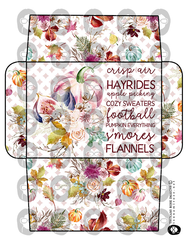 Junk Journal Pockets, Ephemera Pouch -8pg Digital Download- Fall Envelopes, Autumn Quotes, Autumn Printable, Pocket for Journal, Sunflowers