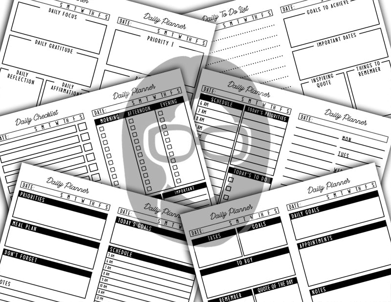 Junk Journal Planner, Undated Monthly Calendar -66pg Digital Download- Personal Planner, Ink Saver, Ink Saving, Black And White, Bundle Kit