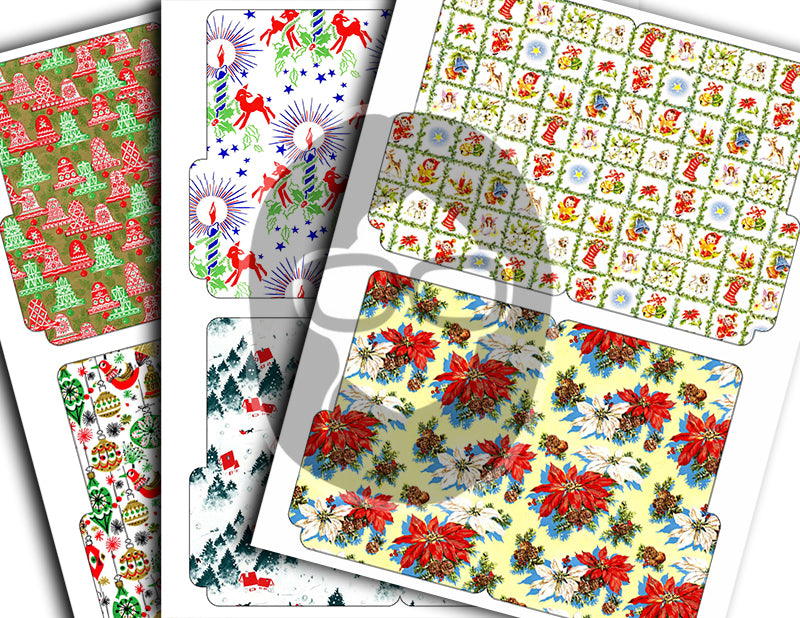 Junk Journal Ephemera, Journaling Folders -30pg Instant Download- Christmas Ephemera, Holiday Cards, Mini File Folder, December Daily Kit