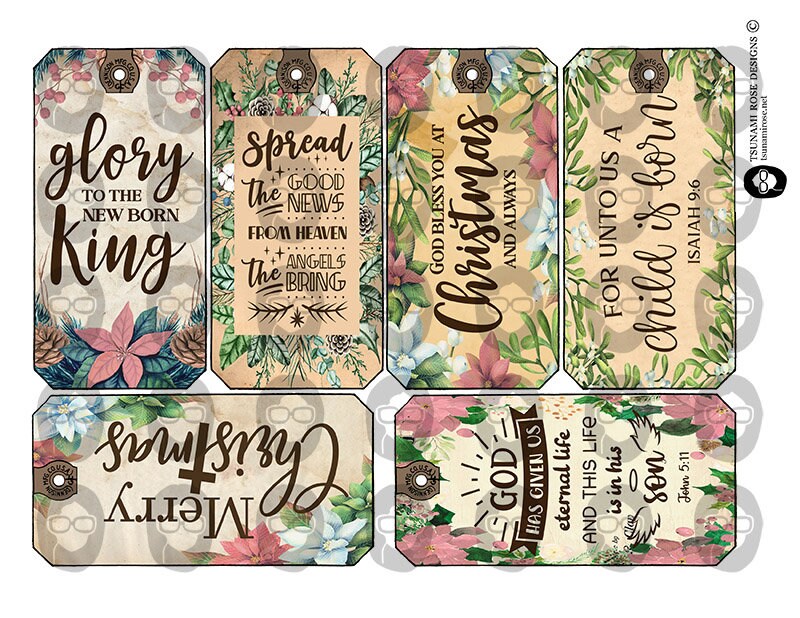 Bible Journaling Printables, Christmas Tags, S5 -2pg Digital Download- Prayer Gratitutde Journal, Jesus Xmas, Faith Inspired, Pink Pastel