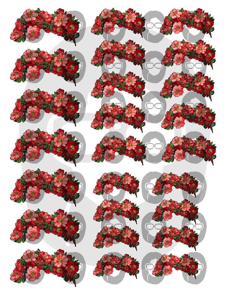 Fussy Cut Flowers Set #18 - 8 Page Instant Download - pink rose clipart, bouquet clipart, roses flower clipart