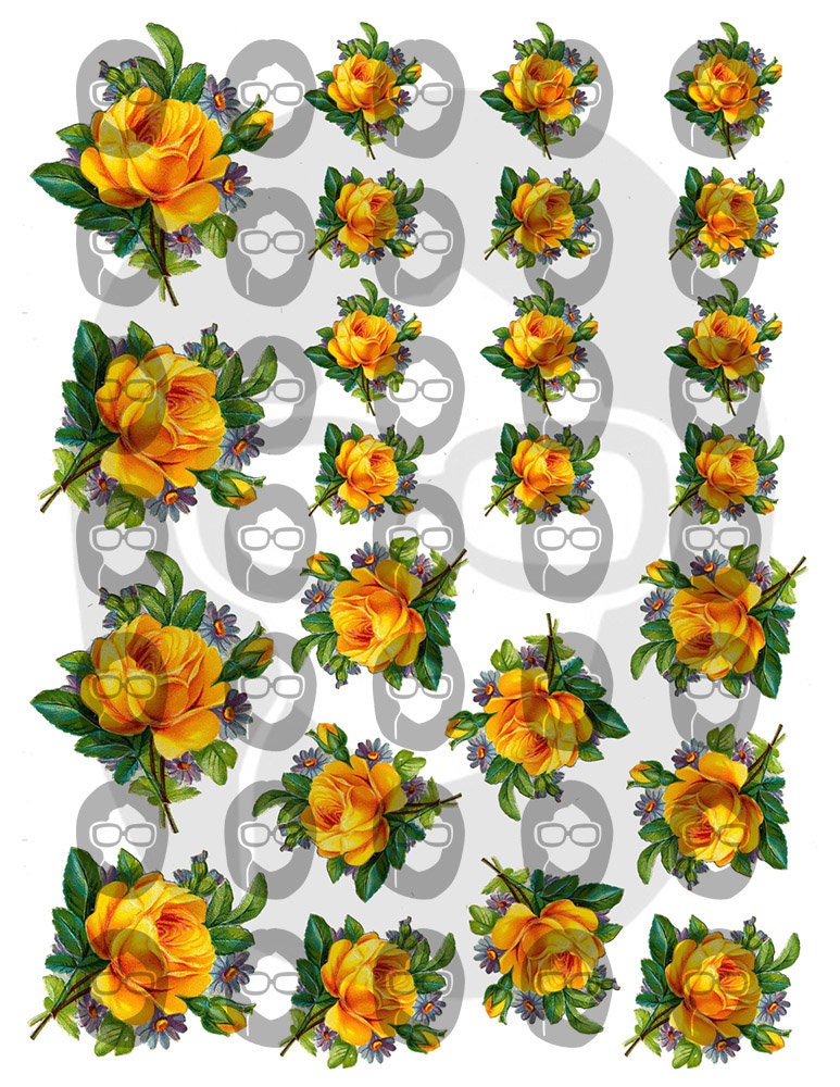 Fussy Cut Flowers Set #18 - 8 Page Instant Download - pink rose clipart, bouquet clipart, roses flower clipart