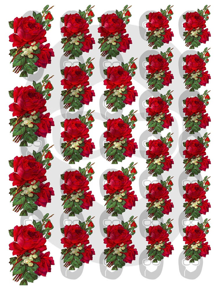 Fussy Cut Roses Vintage Flower Images Set #19 - 8 Page Instant Download - roses clipart floral, pink rose clipart, junk journal scan n cut