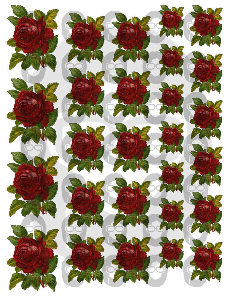 Floral Clipart - Decoupage Flowers Set #21 - 8 Page Instant Download - clipart floral, roses clipart, digital roses