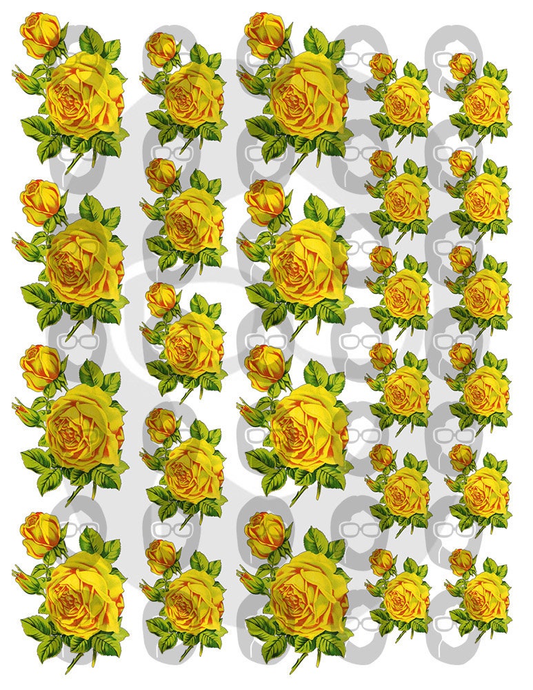 Floral Clipart - Decoupage Flowers Set #21 - 8 Page Instant Download - clipart floral, roses clipart, digital roses