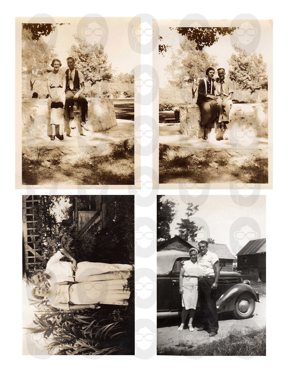 Ephemera Photos, Vintage Couple Photos S#101 -21pg Digi Download- Valentine's Printable, Retro and Vintage, Junk Journal Kit, Collage Images