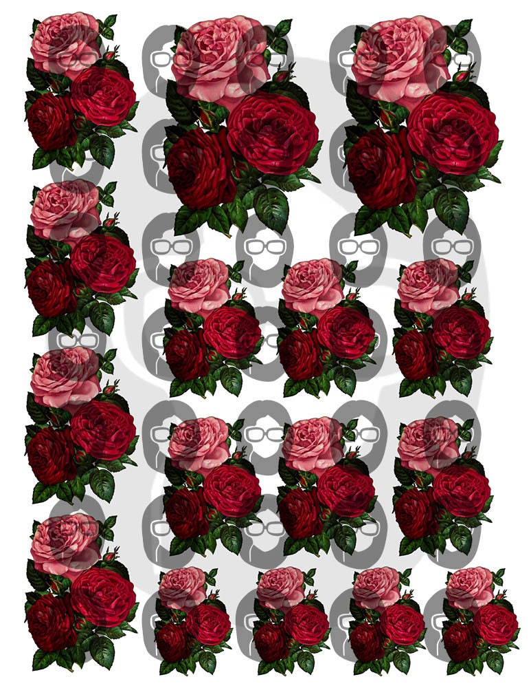 Floral Clipart - Decoupage Flowers Set #17 - 8 Page Instant Download - clipart floral, roses clipart, digital roses
