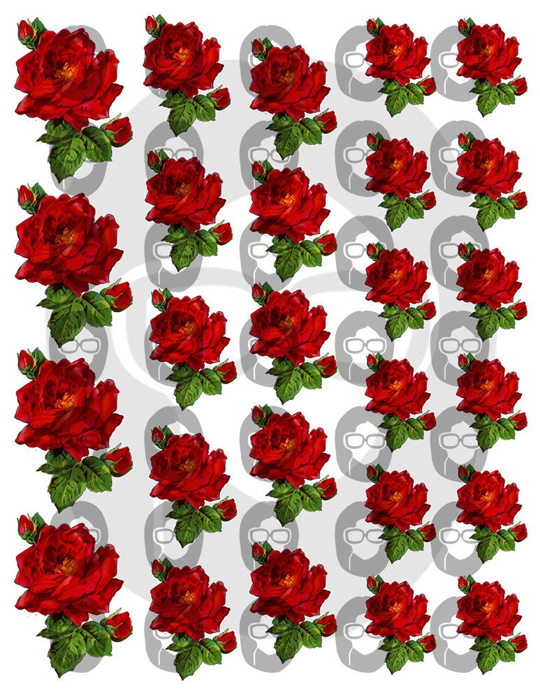 Fussy Cut Flowers Set #18 - 8 Page Instant Download - pink rose clipart, bouquet clipart, roses flower clipart