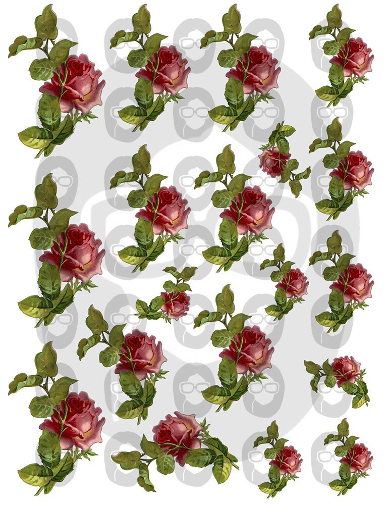 Bouquet Clipart - Decoupage Flowers Set #22 - 8 Page Instant Download - roses clipart floral, pink rose clipart, roses flower clipart