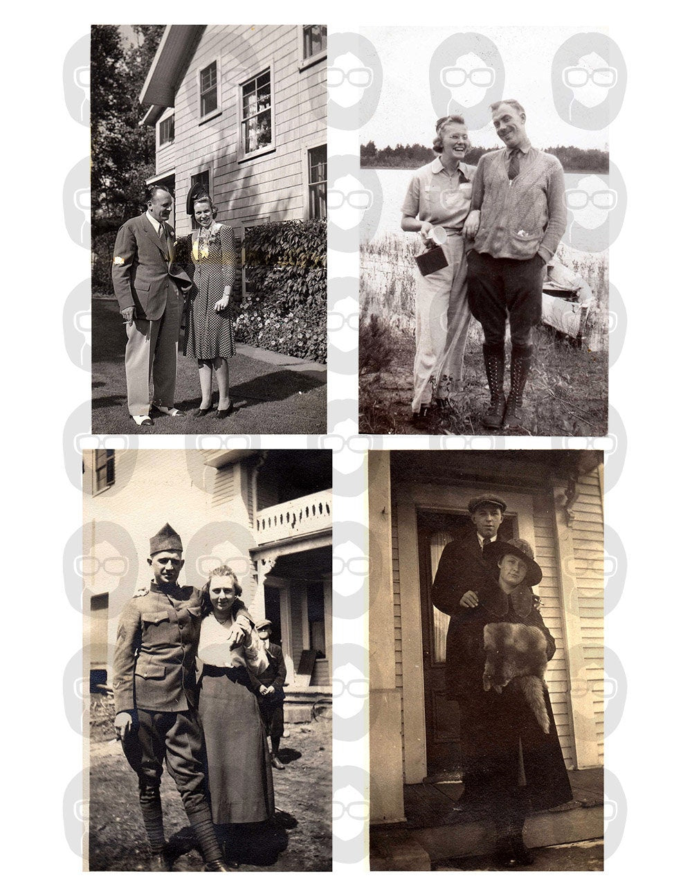 Ephemera Photos, Vintage Couple Photos S#101 -21pg Digi Download- Valentine's Printable, Retro and Vintage, Junk Journal Kit, Collage Images