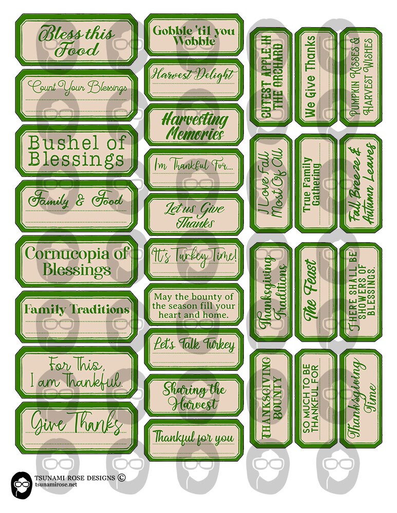 Fall Journal Printable, Word Labels - 5pg Digital Download- Autumn Quote, Scrapbook title, Thanksgiving, Journal Label, Fussy Cut Ephemera
