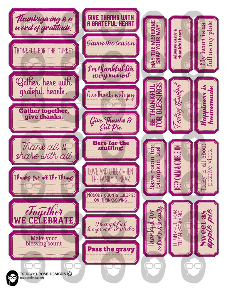 Fall Journal Printable, Word Labels - 5pg Digital Download- Autumn Quote, Scrapbook title, Thanksgiving, Journal Label, Fussy Cut Ephemera