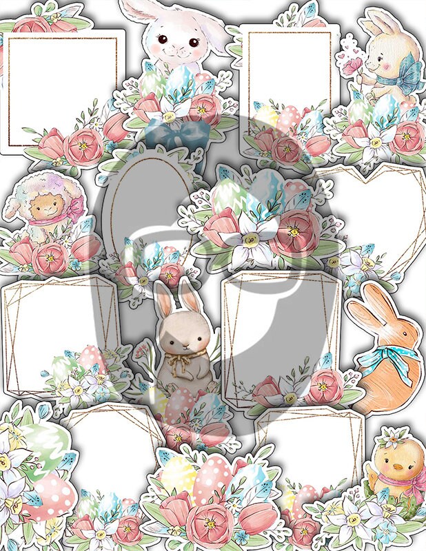Easter Parade Junk Journal, Printable DIY Kit -29pg Digital Download- Pastel Papers, Ephemera Pack, Tags, Quotes, Mason Jars, Notecards