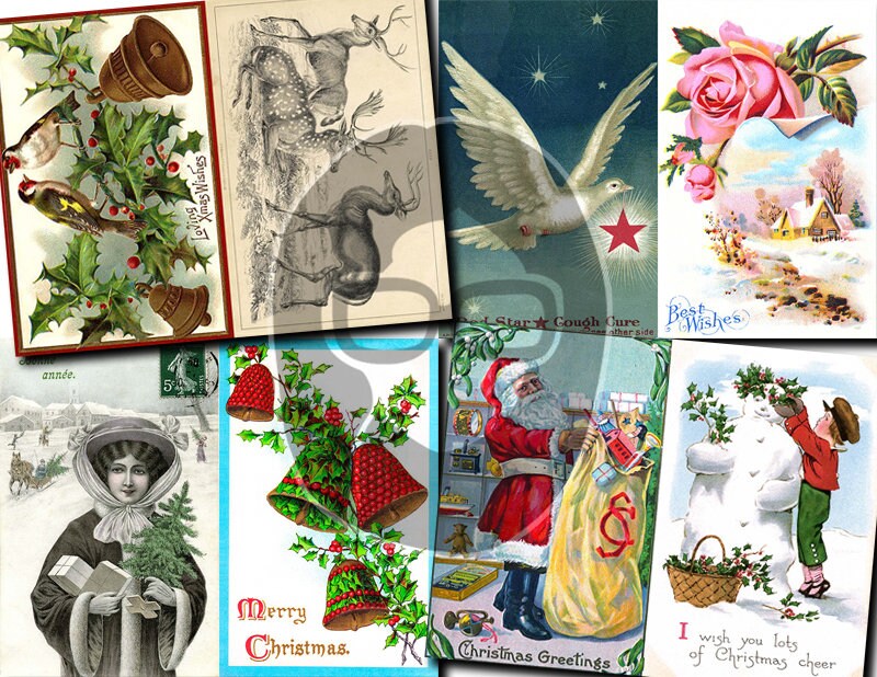 Christmas digital download - Ephemera Set #83 - 30 Pg download - Christmas journal kits, Retro Christmas journal pages, ephemera pack