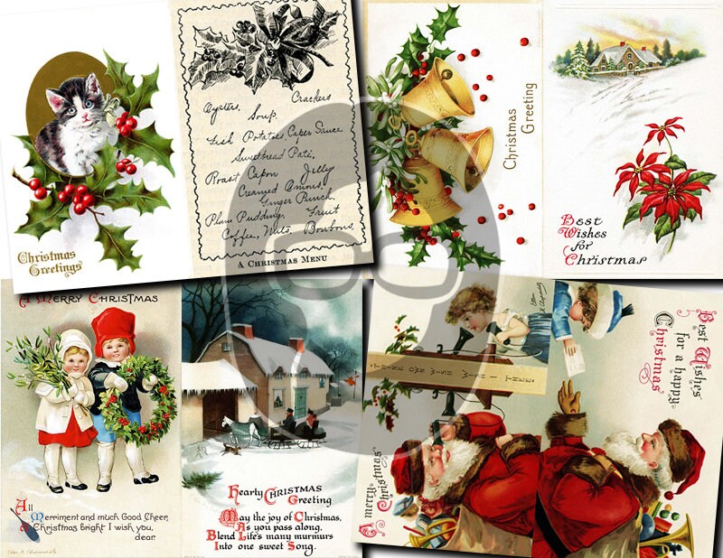 Christmas digital download - Ephemera Set #83 - 30 Pg download - Christmas journal kits, Retro Christmas journal pages, ephemera pack