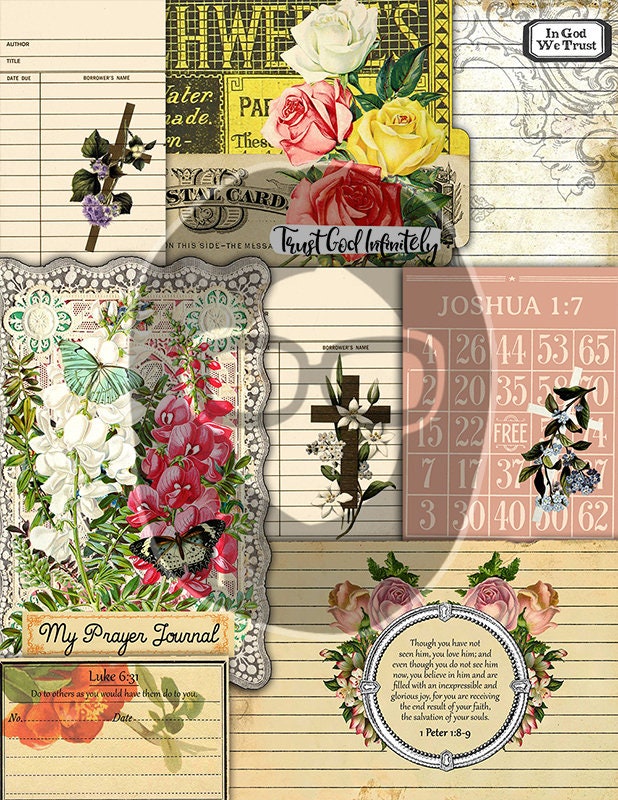 Faith Journal Kit, Bible Study Journal Bundle -44pg Digital Download- Prayer Cards Catholic, Christian Inspirational Quote, Faith Inspired