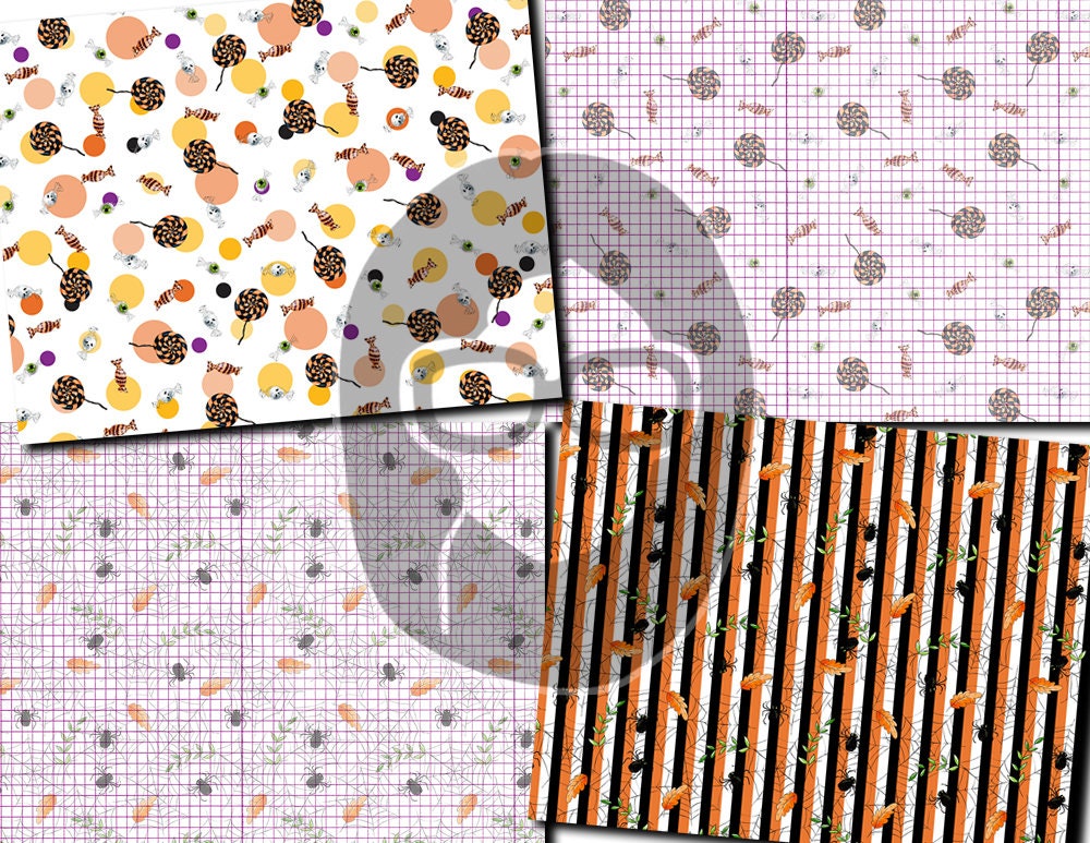 Halloween Digital Paper, Halloween Junk Journal Pages -20pg Digital Download- Lined Journal Pages, Scrapbook Paper, Mixed Media Background