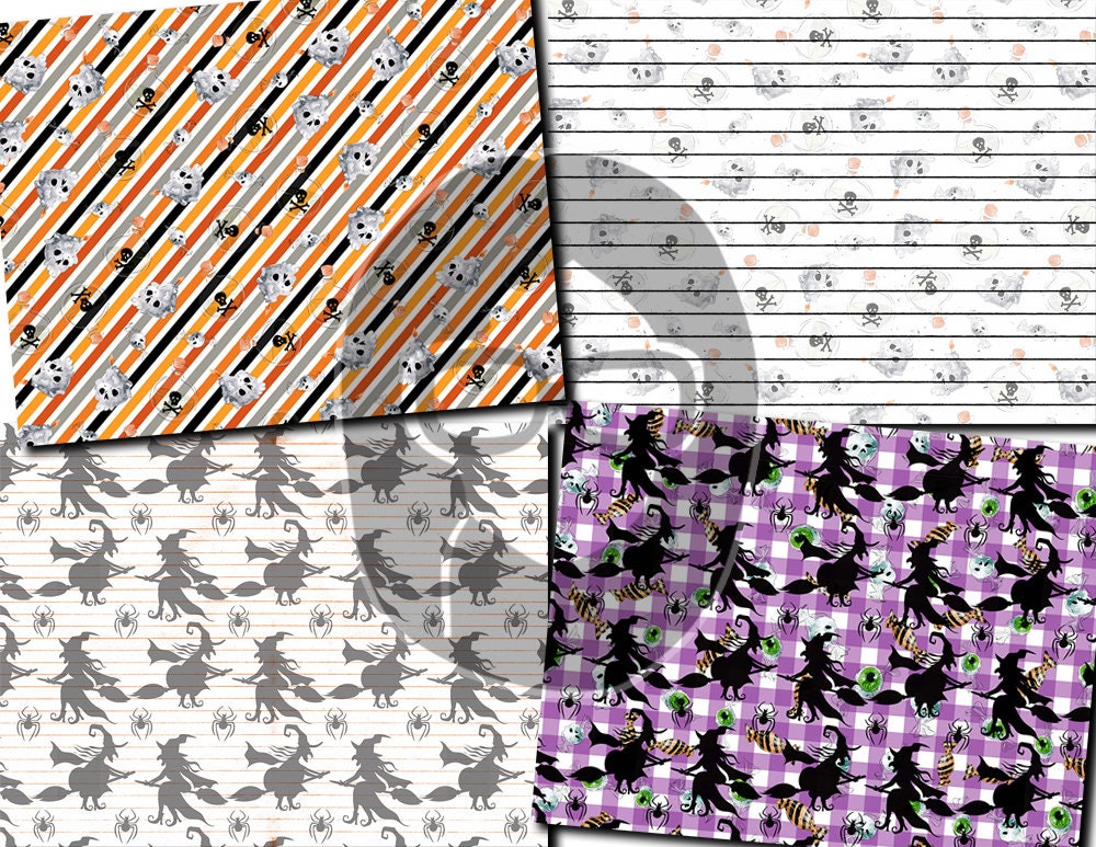 Halloween Digital Paper, Halloween Junk Journal Pages -20pg Digital Download- Lined Journal Pages, Scrapbook Paper, Mixed Media Background