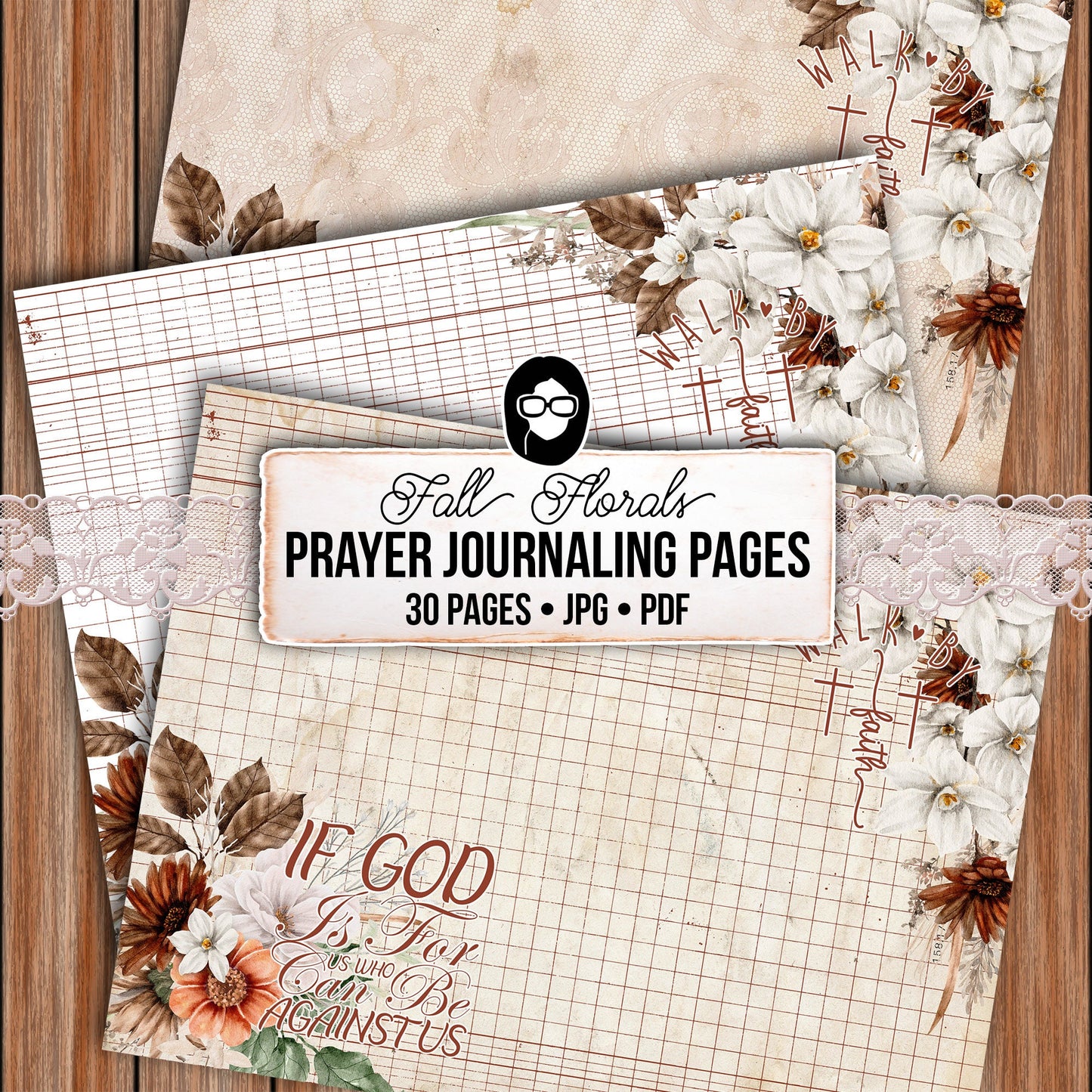 Fall Bible Journal Pages, Prayer Journal For Women -28pg Digital Download- Prayer Quotes, Christian Verses, Lined Journaling Pages, Autumn