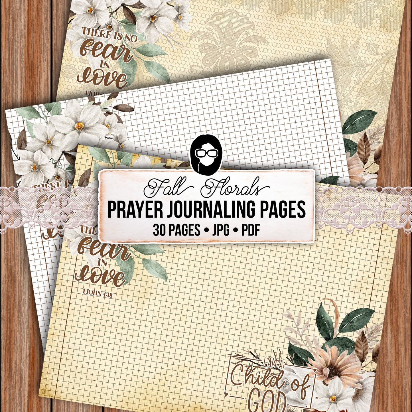 Fall Bible Journal Pages, Prayer Journal For Women -28pg Digital Download- Prayer Quotes, Christian Verses, Lined Journaling Pages, Autumn