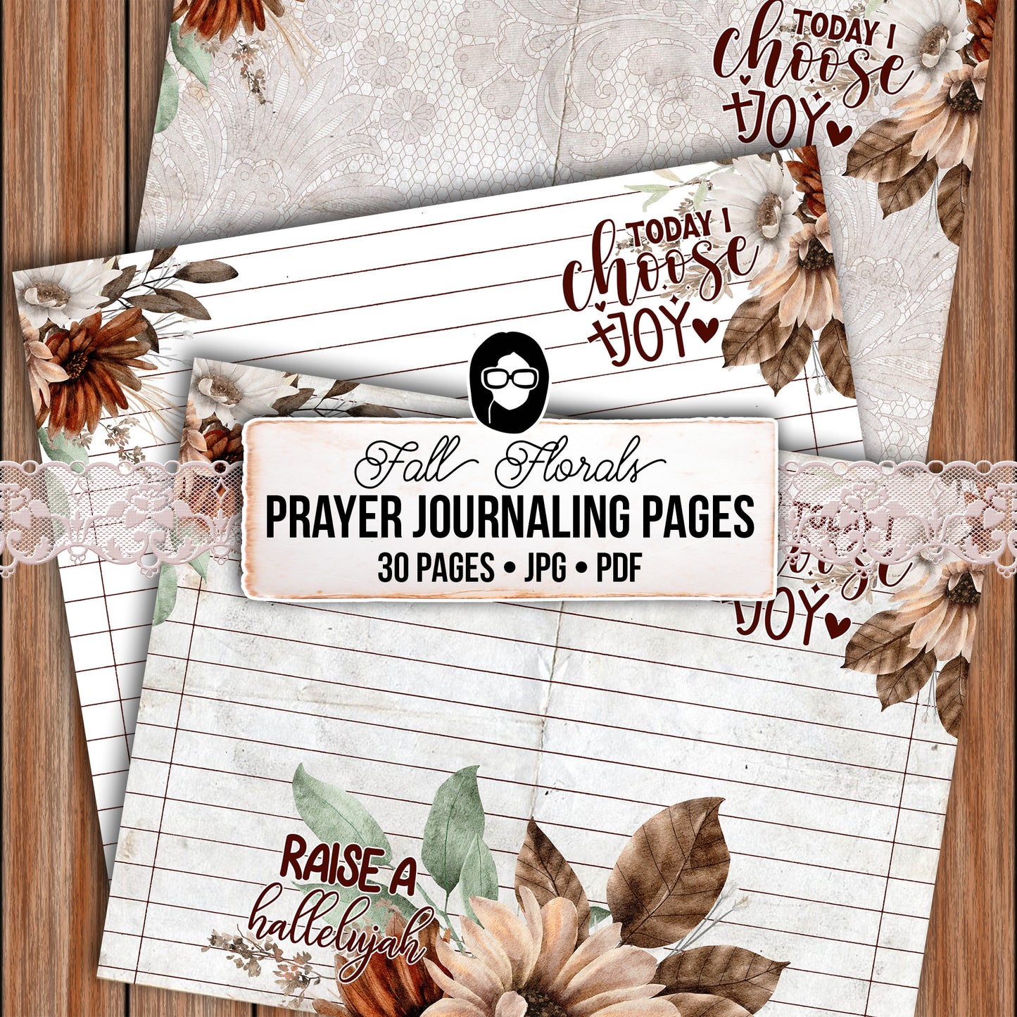 Fall Bible Journal Pages, Prayer Journal For Women -28pg Digital Download- Prayer Quotes, Christian Verses, Lined Journaling Pages, Autumn