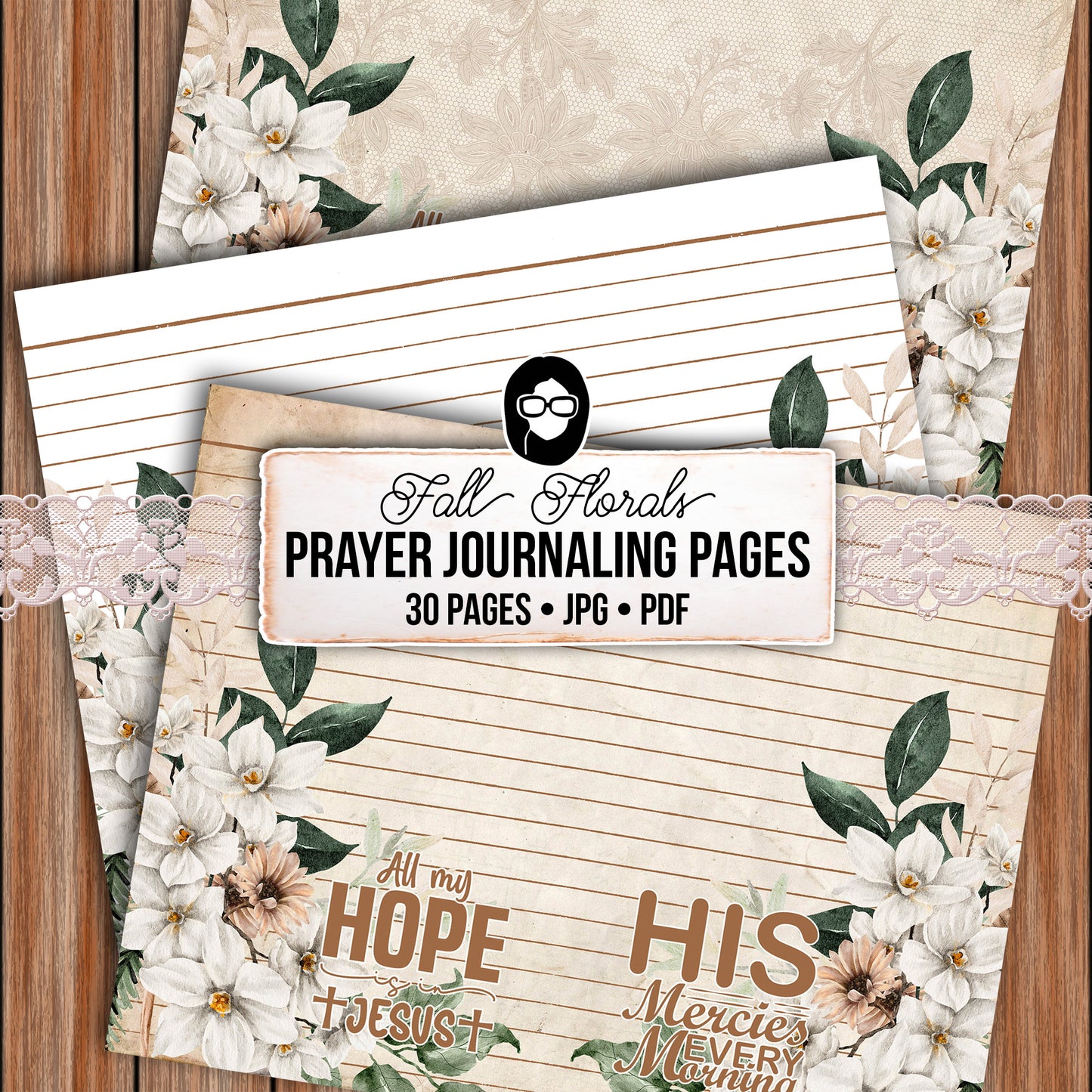 Fall Bible Journal Pages, Prayer Journal For Women -28pg Digital Download- Prayer Quotes, Christian Verses, Lined Journaling Pages, Autumn