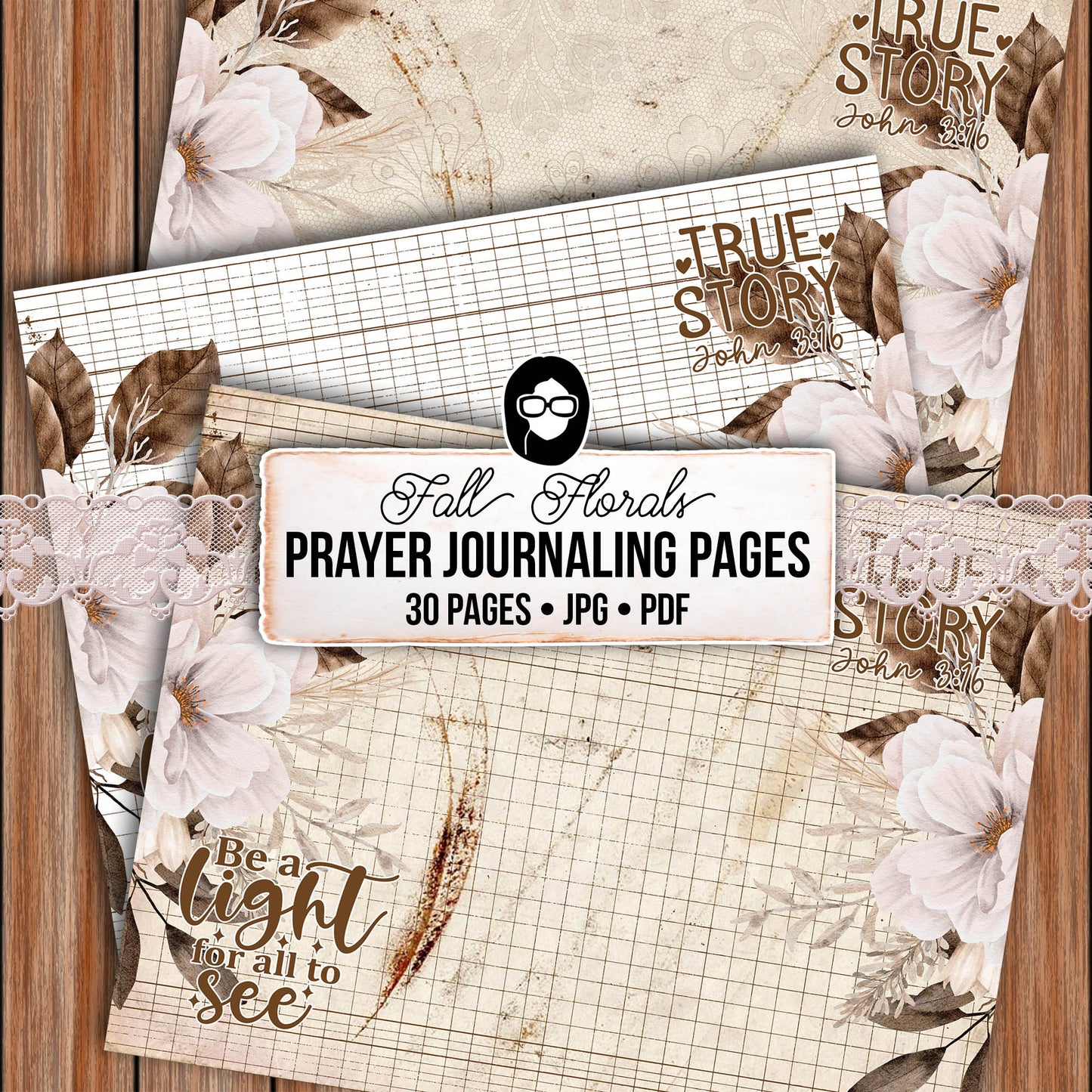 Fall Bible Journal Pages, Prayer Journal For Women -28pg Digital Download- Prayer Quotes, Christian Verses, Lined Journaling Pages, Autumn