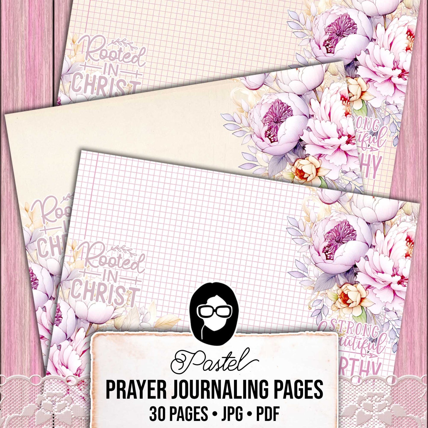 Pastel Lined Journal Pages, Scripture Notes -30pg Digital Download- Religious Artwork, Prayer Bible Quotes, Jesus Saves, Faith Printables