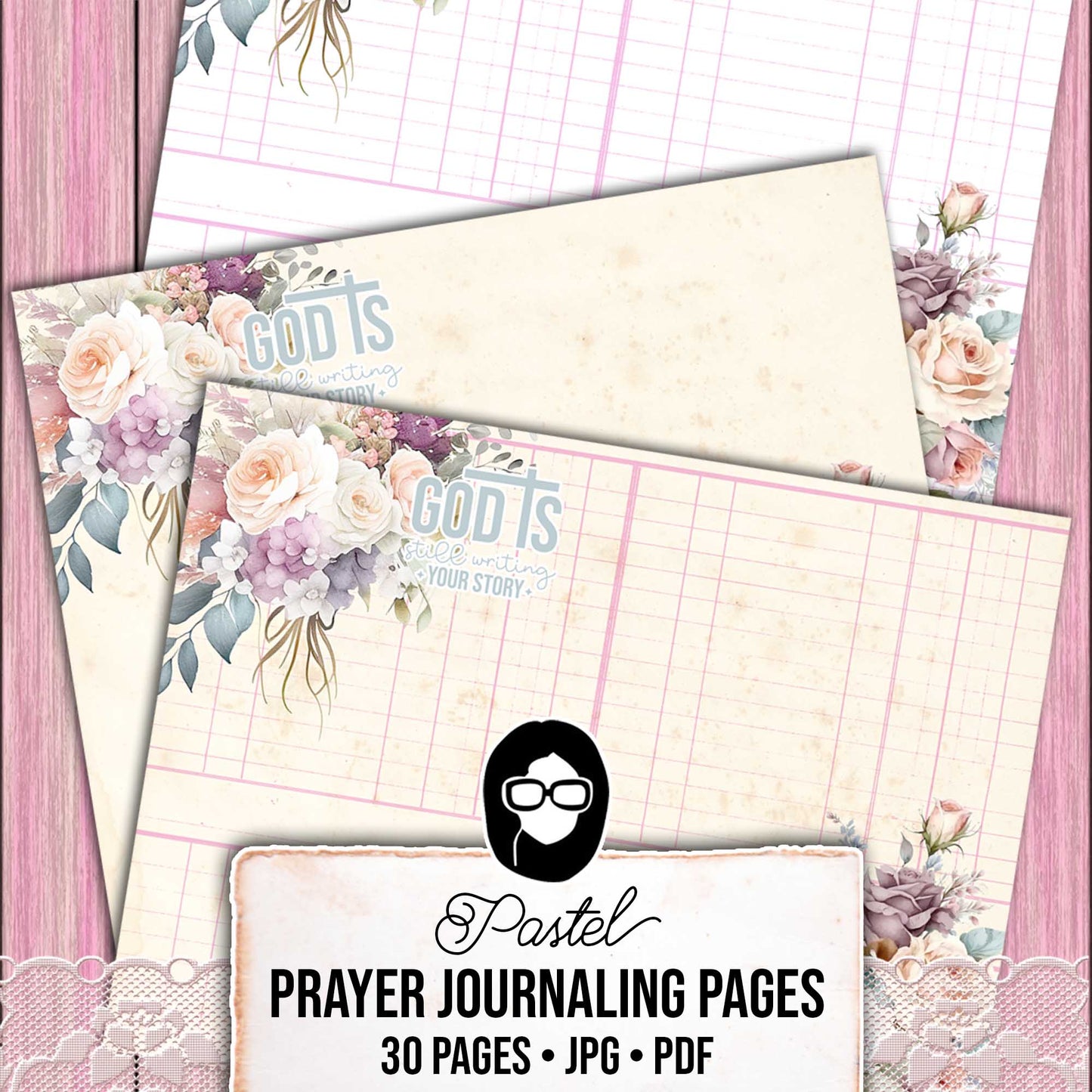 Pastel Lined Journal Pages, Scripture Notes -30pg Digital Download- Religious Artwork, Prayer Bible Quotes, Jesus Saves, Faith Printables