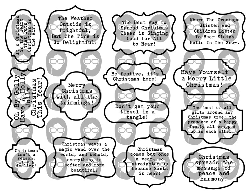 Christmas Quotes, Fussy Cut Words -6pg Digital Download- Christmas sayings, Journaling quotes, Santa Quotes, Scrapbook titles, Ink Saver