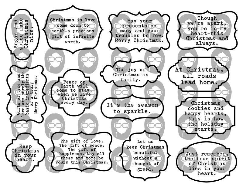 Christmas Quotes, Fussy Cut Words -6pg Digital Download- Christmas sayings, Journaling quotes, Santa Quotes, Scrapbook titles, Ink Saver