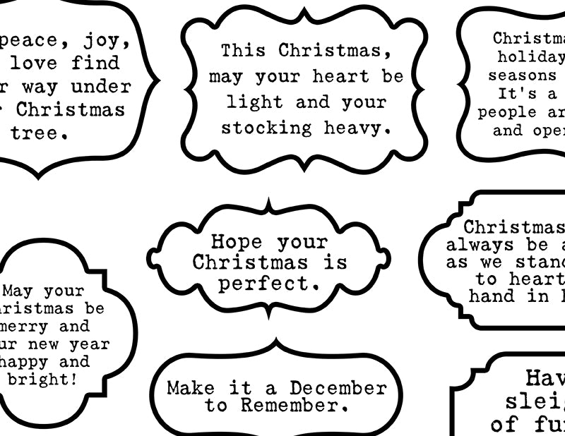 Christmas Quotes, Fussy Cut Words -6pg Digital Download- Christmas sayings, Journaling quotes, Santa Quotes, Scrapbook titles, Ink Saver