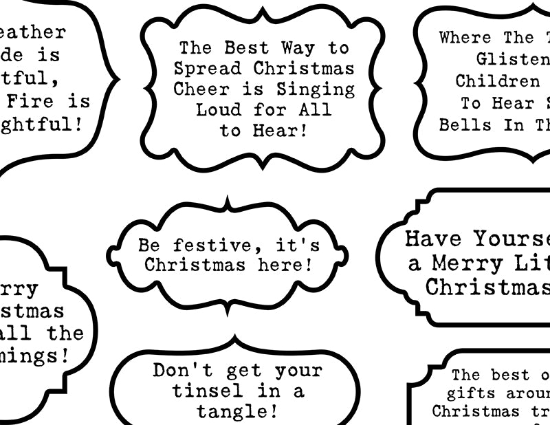 Christmas Quotes, Fussy Cut Words -6pg Digital Download- Christmas sayings, Journaling quotes, Santa Quotes, Scrapbook titles, Ink Saver