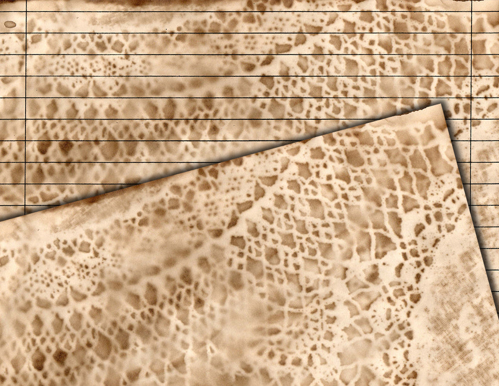 Coffee Dyed Lace Paper, Coffee Stained Digital Paper -20pg Digital Download- Lace Doilies, Junk Journal Pages, Lined Paper, Scrapbook Paper
