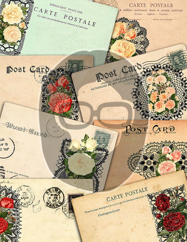 Printable Junk Journal Kit, Vintage Crochet, Bundle #1 -36pg Digital Download- Ephemera Paper Pack, Scrapbook Paper, Granny Chic