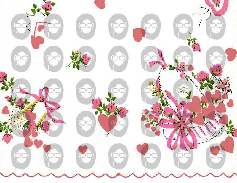 Valentine's Day Ephemera, Printable Vintage Hankies S100 -21pg Digital Download- Junk Journal Pages, Retro And Vintage, Scrapbook Paper