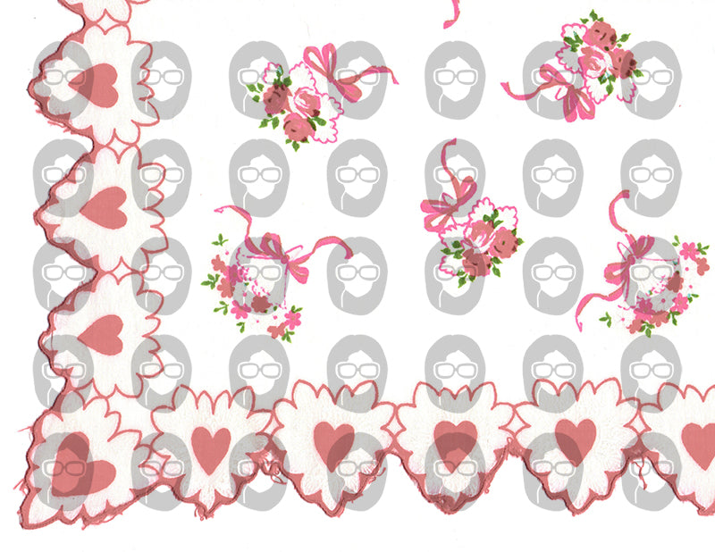 Valentine's Day Ephemera, Printable Vintage Hankies S100 -21pg Digital Download- Junk Journal Pages, Retro And Vintage, Scrapbook Paper