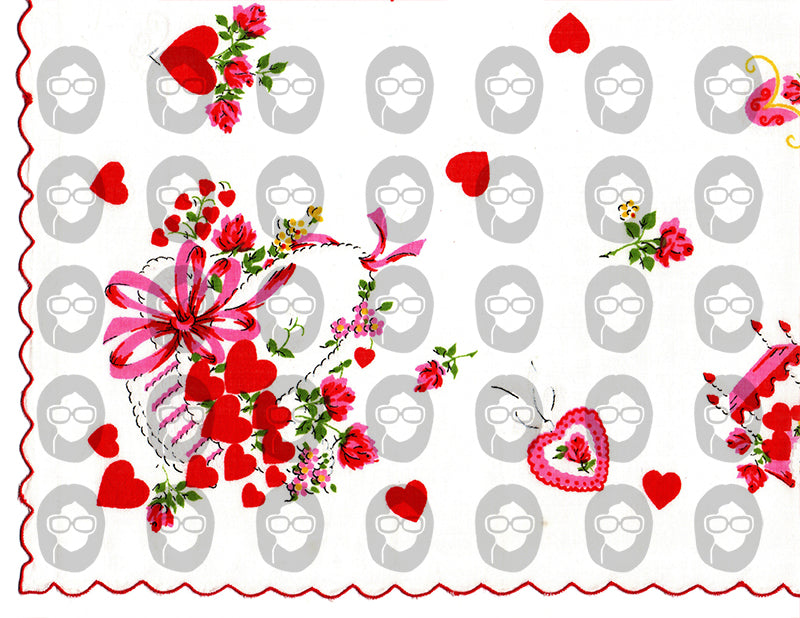 Valentine's Day Ephemera, Digital Vintage Hankerchief -21pg Digital Download- Junk Journal Pages, Retro And Vintage, Scrapbook Paper